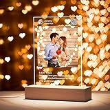 Personalisiertes Instagram-3D-Nachtlicht mit Eigenem Foto & Text Bedrucken Acrylplakette QR-Code skandi Nachtlampe Bild Geschenk für Freund Kinder Mutter Zimmerdekor Nachttisch Weihnachten Geburtstag