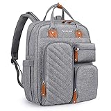 Pomelo Best Wickelrucksack Wickeltasche Rucksack mit abnehmbare Wickelauflage und Kinderwagenbefestigung, Große Babytasche für unterweg