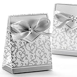 VORCOOL 50stk Geschenkboxen mit Bändern (Silber)