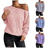 TIFIY Strick Herbst/Winter T-Shirt Damen Sexy Hohl Pullover Einfarbig Pullover Tops Langarm T-Shirts Für Frauen Basic Herbst/Winter Tops D