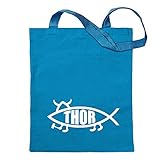 Kiwistar Thor Fisch Tragetasche Baumwolltasche Stoffbeutel Umhängetasche Langer Henk