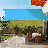 OldPAPA Sonnensegel Rechteckig Sonnenschutz Block 95% UV Wasserdicht Garten Balkon Schwimmbad Leichtgewicht Überdachung mit Freiem Seil Blau 2x3