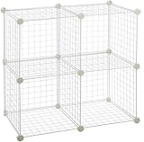 Amazon Basics - 4 Regalwürfel, Drahtregal, Weiß