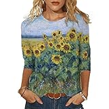 TOFOTL Rundhals lässiges Damen T-Shirt mit halblangen Ärmeln, schicke Damen Langarm Damen Tops, übergroße Damen Tunika Jacken Jack