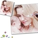 moorcowry Diamond Painting eigenes Foto, Personalisierte 5D Diamant Painting Bilder Fotogeschenk mit eigenem Motiv selbst gestalten Super Baby Geschenk zur Geburt Junge & Mädchen (Eckigen)