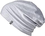 Enter the Complex® Leichte Jersey Mütze, Damen und Herren, Slouch Beanie aus Baumwolle, Elastisch, L/XL, Hell Grau M