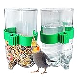 opamoo Vögel Automatischer Wasserspender 2 Stück 220ml Futterspender Vögel Automatischer Transparent Grün Papageien Futterspender Kunststoff Papagei Trinkflasche für Pet Bird Parrot Pigeon Feeding