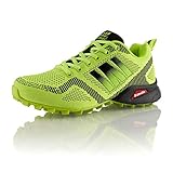 Fusskleidung® Damen Herren Laufschuhe atmungsaktive Runners leichte Trekkingschuhe Grün Grün EU 45