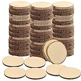 Kurtzy Natürliche Runde Holzscheiben zum Basteln (100er Pack) 3-5 cm Durchmesser - Holzscheiben Rund mit Rinde und Ohne Loch - Holzschilder zum Beschriften für DIY Kunst und Weihnachtsschmuck