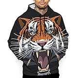 Roaring Tiger Hoodies für Herren Oversized Sweatshirt Klassisch Weich Pullover Mit Tasche, weiß, L