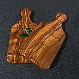 What the Art!® Olive Wood «Les Jumeaux» | 2 Olivenholz Schneidebretter + Geschenk | 23 x 10 x 2 cm | Kräuterbrett - Käsebrett - Brotzeitbrett - Vesperb