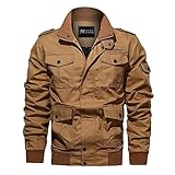 MITCOWBOYS Winter Bomberjacke Herren Motorradjacke Bikerjacke Winddicht Military Übergangsjacke Mit Reißverschluss Lederjacke Sweatjacke Windjacke Softshelljacke Freizeitjacke Outdoorjack