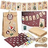 Adventskalender zum Befüllen: Schöner Adventskalender zum Selbstbefüllen mit Tüten und Zahlen Aufkleber – DIY Adventkalender Erwachsene, Adventkalender Kinder – Adventskalender Selber Befü