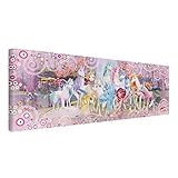 Bilderwelten Leinwandbild Mia and me - Mia Onchao mit Einhörnern Centopia Panorama 40 x 120