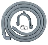 ilauke Ablaufschlauch Verlängerung für Waschmaschinen und Geschirrspüler , Verlängerungsschlauch Ablaufschlauchverlängerung mit Inklusive Bügel und Schlauchschellen, Abgewinkelt, 2,5