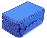 Federmappe Schüleretui 72 Bleistift Inhaber Farbstifte Mehrzweck Etui Bleistift-Beutel für Schule Büro Kunst (Bleistifte sind nicht enthalten) (Blue)