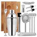 GFANSY Cocktail Shaker Set 14 Stück, 750ML Edelstahl Barkeeper Kit, Professionelles Martini Mixing Bartending Kit Kombination, Bar Bartending Tool S