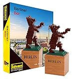 Idena 40132 - 3D Modellbauset Berliner Bär mit 507 Original Brixies Minibausteinen, ab 8 Jahren, ideal als Geschenk, Mitbringsel und für Berlin-F