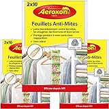 Aeroxon Motte Karte - 3 x 20 Stück - Gegen Milben, Käfer und Larven - Schutz vor Motten an der Kleidung in Ihrem Kleiderschrank