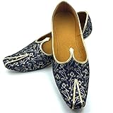 Chadrakala Herren Hochzeitsschuhe Sherwani Punjabi Jutti Handarbeit Khussa Traditionelle Mojari (MF126), marineblau, 43 EU