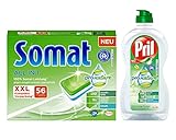Somat/Pril Pro Nature SET umweltfreundliches Geschirrspüler Vorteilspack, 1x Somat All in 1 Spülmaschinen-Tab, 56 Tabs & 1x Pril Geschirrspülmittel 450