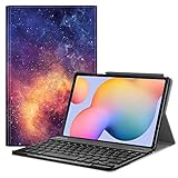 Fintie Tastatur Hülle für Samsung Galaxy Tab S6 Lite 10,4 SM-P610/ P615 2020 mit Stifthalter - Ultradünn Keyboard Case mit magnetisch Abnehmbarer drahtloser Deutscher Tastatur, Die Galax