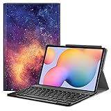 Fintie Tastatur Hülle für Samsung Galaxy Tab S6 Lite 10,4 SM-P610/ P615 2020 mit Stifthalter - Ultradünn Keyboard Case mit magnetisch Abnehmbarer drahtloser Deutscher Tastatur, Die Galax