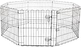 Amazon Basics – Faltbares Metall-Gehege mit Tor, für Haustier, Hund, Trainingszaun, 152,4 x 152,4 x 60,9