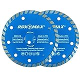 RDXMAX Diamant-Trennscheiben 115mm für Winkelschleifer | 2 Stück - schneller, sauberer Schnitt auf Beton, Fliesen, Steinen, Marmor und Keramik