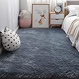 AMZBAI Teppich 140x140cm Leicht zu Reinigen Lammfellimitat Matten Schlafzimmer Shaggy für Wohnzimmer, Esszimmer, Kinderzimmer, Schlafzimmer, G