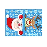 Weihnachts Fensterbilder, Fensteraufkleber Weihnachtsdeko Fensterschmuck Weihnachten Schneeflocken Deko Schaufenster Fensterdeko Fenstersticker aus PVC für Häuser Kinderzimmer F