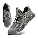 MGNLRTI Herren Schuhe Sneaker Laufschuhe Walkingschuhe Sommerschuhe Sportschuhe Straßenlaufschuhe Turnschuhe Fitnessschuhe Joggingschuhe Workout Freizeitschuhe Männer Running Shoes Gym Grau EU44