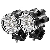 GOURIXIN 90W Motorrad Zusatzscheinwerfer, Motorrad LED Scheinwerfer Frontscheinwerfer 12V 24V 5500LM Motorrad Nebelscheinwerfer Tagfahrlicht mit Schalter für Roller Trikes und Quads LKW B