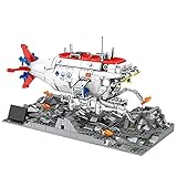 xSuper Technik U-Boot Bausteine Kit mit Beleuchtung und Bodenplatte, 1288 Teile Tiefsee-Tauchboot Bemanntes Schiff STEM Spielzeug modellbausatz, Kompatibel mit Lego T
