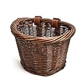 KKLLHSH 16 Zoll handgemachte Rattan Tasche Weidenkorb Kinder Einkaufskorb Aufbewahrungsbedarf Fahrradkorb Mädchen Geschenk