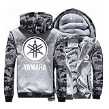 XPRINT Hoodie-Pullover-Jacke für YAM-AHA Print Baseball Uniform - Herren warmes lässiges Sweatshirt Reißverschluss-Nähte Langarm-Pullover-Oberteil -Teen-Geschenk(Color:B,Size:XL)