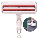 ACE2ACE Tierhaarentferner Fusselrolle, Fusselroller für Hundehaare und Katzenhaare Wiederverwendbar, Fusselbürste für Tierhaar, für Kleidung, Sofa, Auto, Bett, Teppich (Rot)