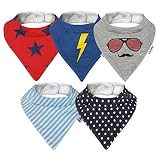 Lovjoy Bandana Baby Halstuch Lätzchen, Dreieckstucher, Für 0-3 Jahre, 5er Pack (Kleinen Held)