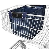 achilles Einkaufswagentasche faltbar mit Kühleinsatz, Kühltasche, Easy-Cooler, Einhängetasche, Einkaufstasche für alle gängigen Einkaufswagen, Tasche für den Einkaufswagen, navy, 54 cm x 35 cm x 39