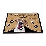 BAGEYOU Personalisierte Fußmatte mit Meinem Liebeshund Jack Russell Terrier Alle Gäste Müssen Genehmigt Werden Bodenmatte 60 x 40