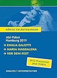 Abitur Deutsch Hamburg 2019 & 2020 - Königs Erläuterungen-Paket.: Ein Bundle mit allen Lektürehilfen zur Abiturprüfung: Emilia Galotti, Maria Magdalena, Vor dem F