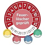 Feuerlöscher geprüft Prüftermin Wartungsplakette Prüfplakette Wartung 30mm Ø rot (100 Stück)