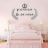 Spanish vinyl wall stickers crowned princess detachable decal art wallpaper original fashion simple decorative painting -38x59