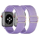 CACOE 2 Stücke Kompatibel mit Apple Watch Armband 38mm 40mm, Sport Elastic Band für Series Nylon Weiches Leichtes Atmungsaktives Wasserdichtes für Series 6/SE/5/4/3/2/1