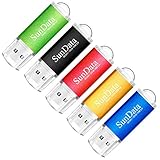 SunData USB Stick 32GB 5 Stück USB 2.0 Speicherstick Flash-Laufwerk Memory Stick (5 Mischfarben: Schwarz, Blau, Grün, Rot, Gold)