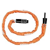 Yxxc Fahrradschloss Fahrrad Gold Kette Fahrrad klein kettenschloss vierstellige Code Lock pancolock Security fahrradausrüstung MTB Anti-Theft Kette sperren-schwarz Fahrradschlo? (Color : Orange)