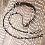 YSDSS 80-140 cm Damen Laternenkette Taschenzubehör Gürteltasche mit Schulterriemen Metall Messenger Chain-Kaffee-Metall schwarz,130