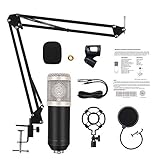 KJHD Aufnahmestudio-Aufnahmekondensatormikrofon- Kit Mit Stoßdämpferhalterung+ Armhalterung+ Windschutzscheibe+ Kabel Für Web- Broadcasting Und Online-Gesang (Color : D)