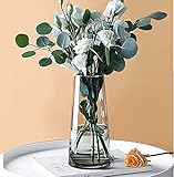 Glasvase, Ins Style handgemachte kristallklare Blumenvase Gold Linie Mund dekorative Vase Blumenblume Pflanzenbehälter für Home Office Dekor, Geschenk für Hochzeit Weihnachten Einweihungsparty