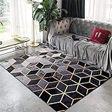 YYRAIN Nordic Modern Minimalist Rechteckiges Geometrisches Muster Teppich Home Hotel Homestay Wohnzimmer Schlafzimmer Große Bodenmatte Home Willkommen Fußmatte Badezimmer rutschfeste Matte 80x120